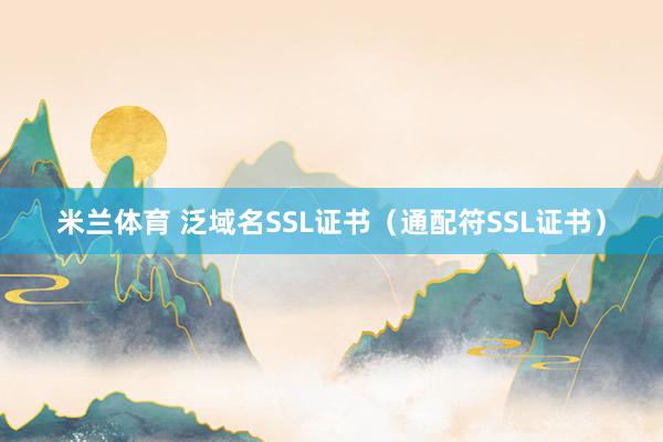 米兰体育 泛域名SSL证书(通配符SSL证书)
