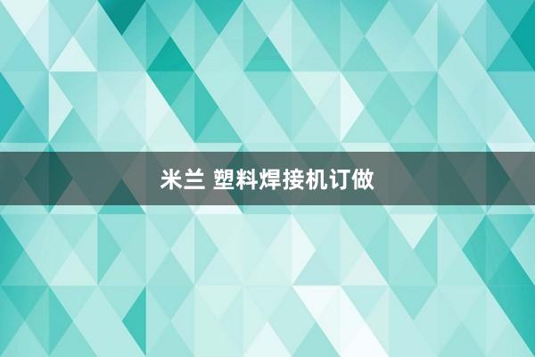 米兰 塑料焊接机订做