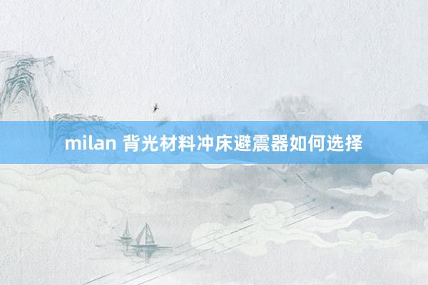 milan 背光材料冲床避震器如何选择